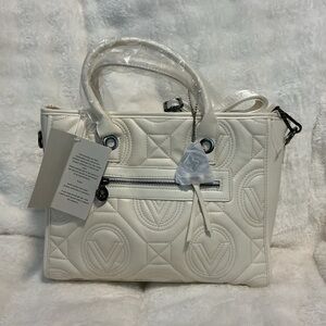 Valentino Orlandi Cream Quilted Satchel